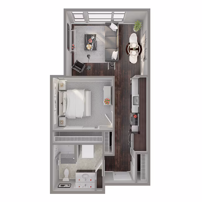 1 Bed, 1 Bath - A 430 floor plan